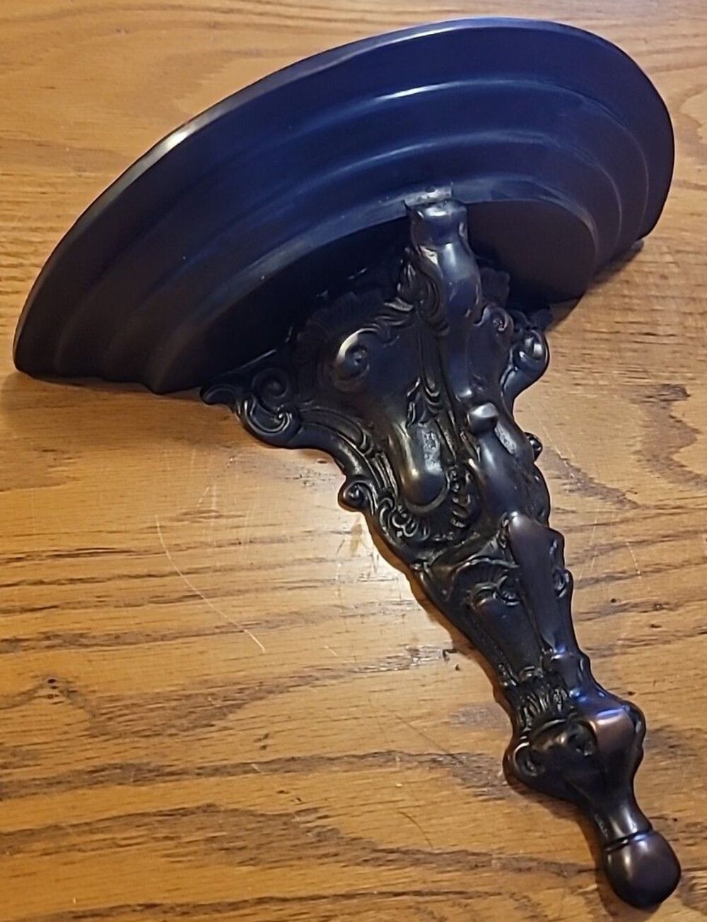 Vintage Brass SHELF Wall Mount Sconce Made In India Bronze NEW Ornate Floral